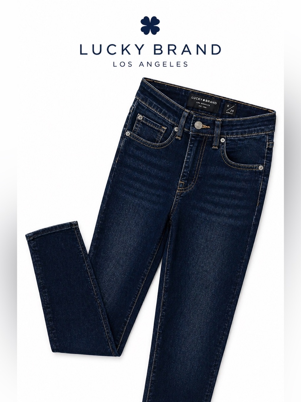 Lucky Brand Ava Super Skinny Jeans Size 8/29 Dark Wash Mid Rise Ankle Denim